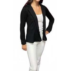 NEW PETE blazer with crochet back top in black